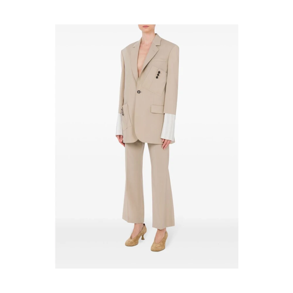 Moschino Beige Knoopjas met Zakken Beige Dames