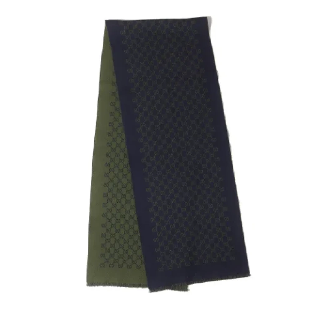 Gucci Vintage Pre-owned Wool scarves Green Dames