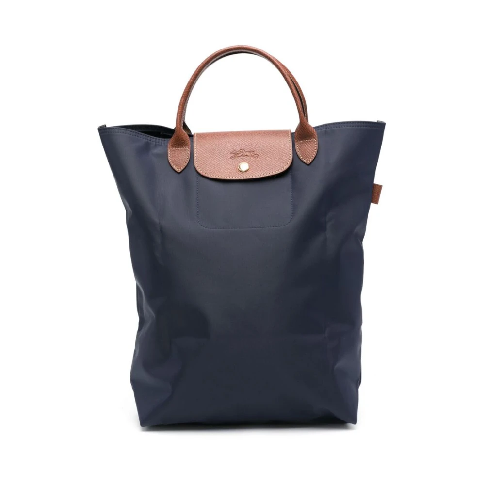 Longchamp Donkerblauwe Canvas Tote Tas Blue Dames