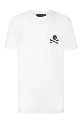 T-shirt Rund Hals SS Skelett med Kristaller