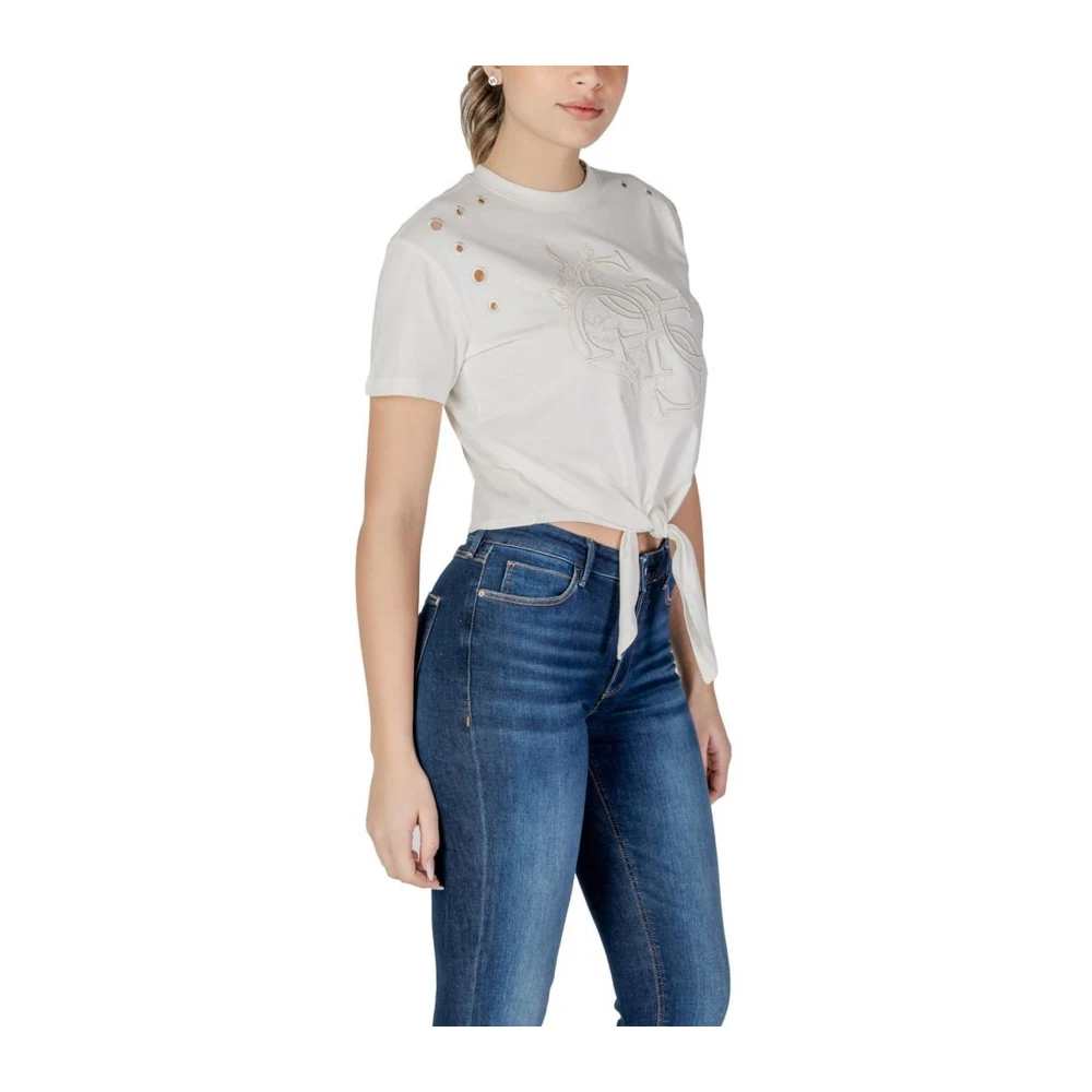 Guess Korte mouwen katoenen T-shirt collectie Beige Dames