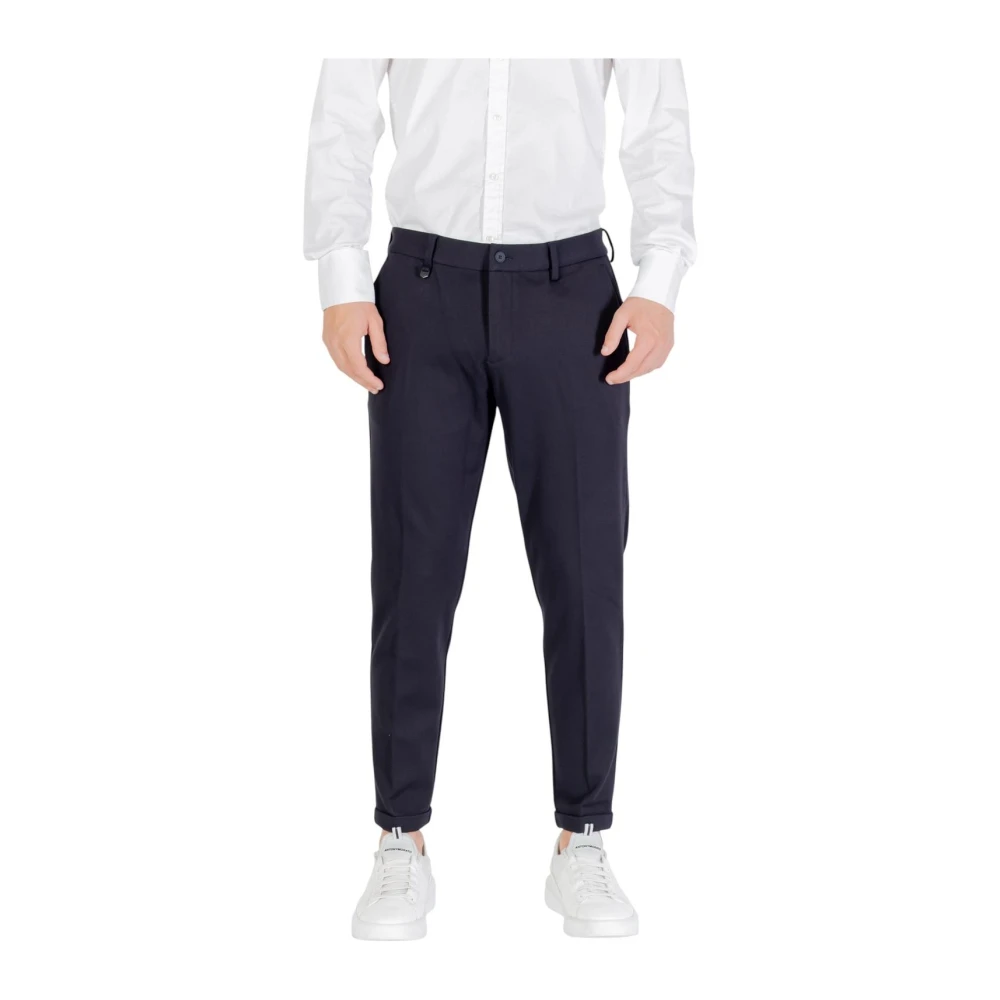 Antony Morato Men's Blue Slim-Fit Trousers, 2XL, Tailored Trousers With Zip And Button Fastening