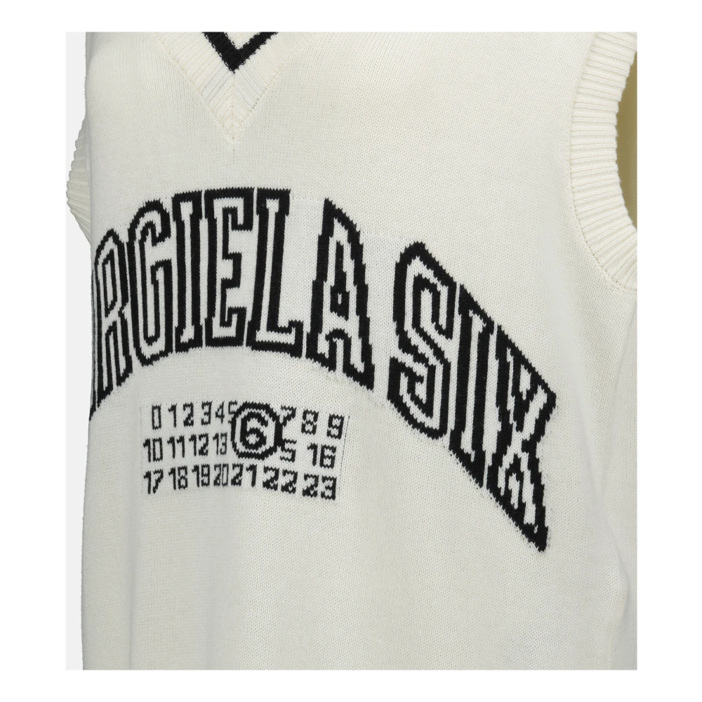 MM6 Maison Margiela Mouwloze wollen jurk Lente-Zomer 2025 White Dames
