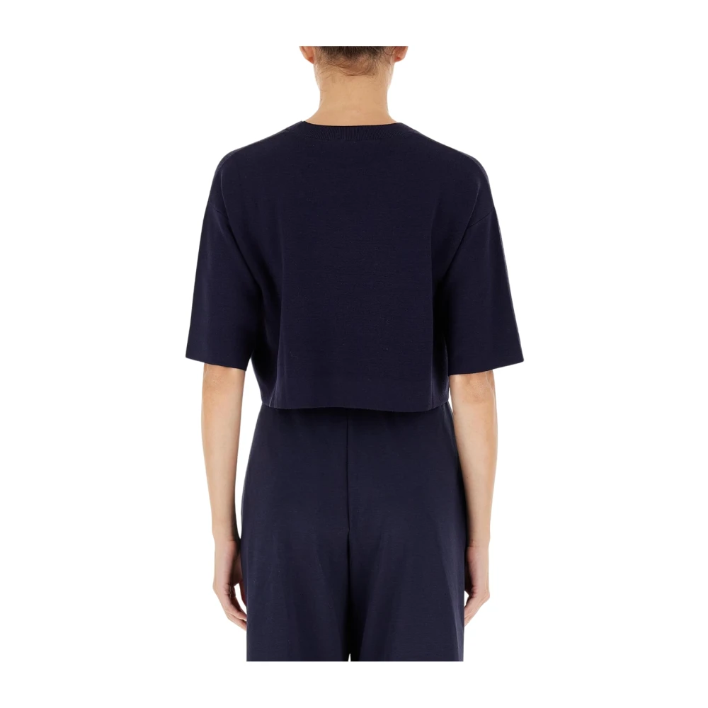 Max Mara Amato Gebreide Top Blue Dames
