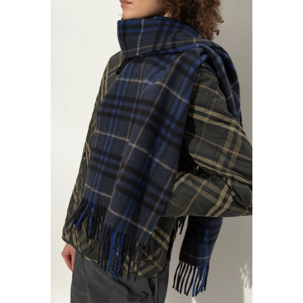 Burberry Kasjmier sjaal met ruitpatroon Blue Unisex