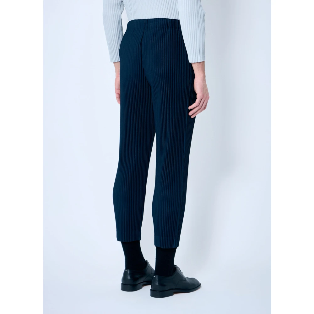 Issey Miyake Geplooide Straight-Leg Broek Blue Heren