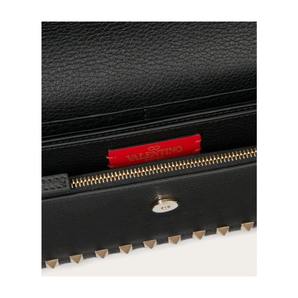 Valentino Garavani Zwarte Studs Ketting Portemonnee Tas Black Dames