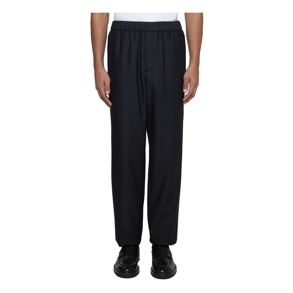 Giorgio Armani Nachtblauwe Wolbroek Blue Heren