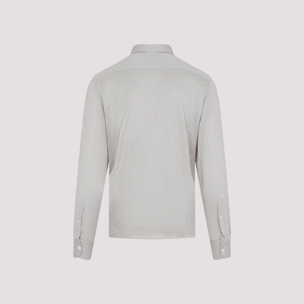 Ermenegildo Zegna Beige Medium Effen Overhemd Beige Heren