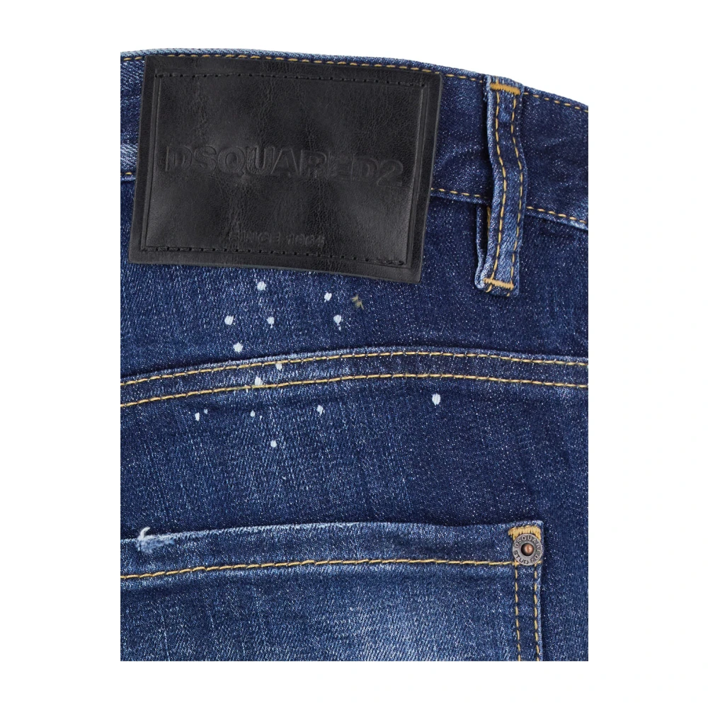 Dsquared2 Verf Vlek Skinny Jeans Blue Heren