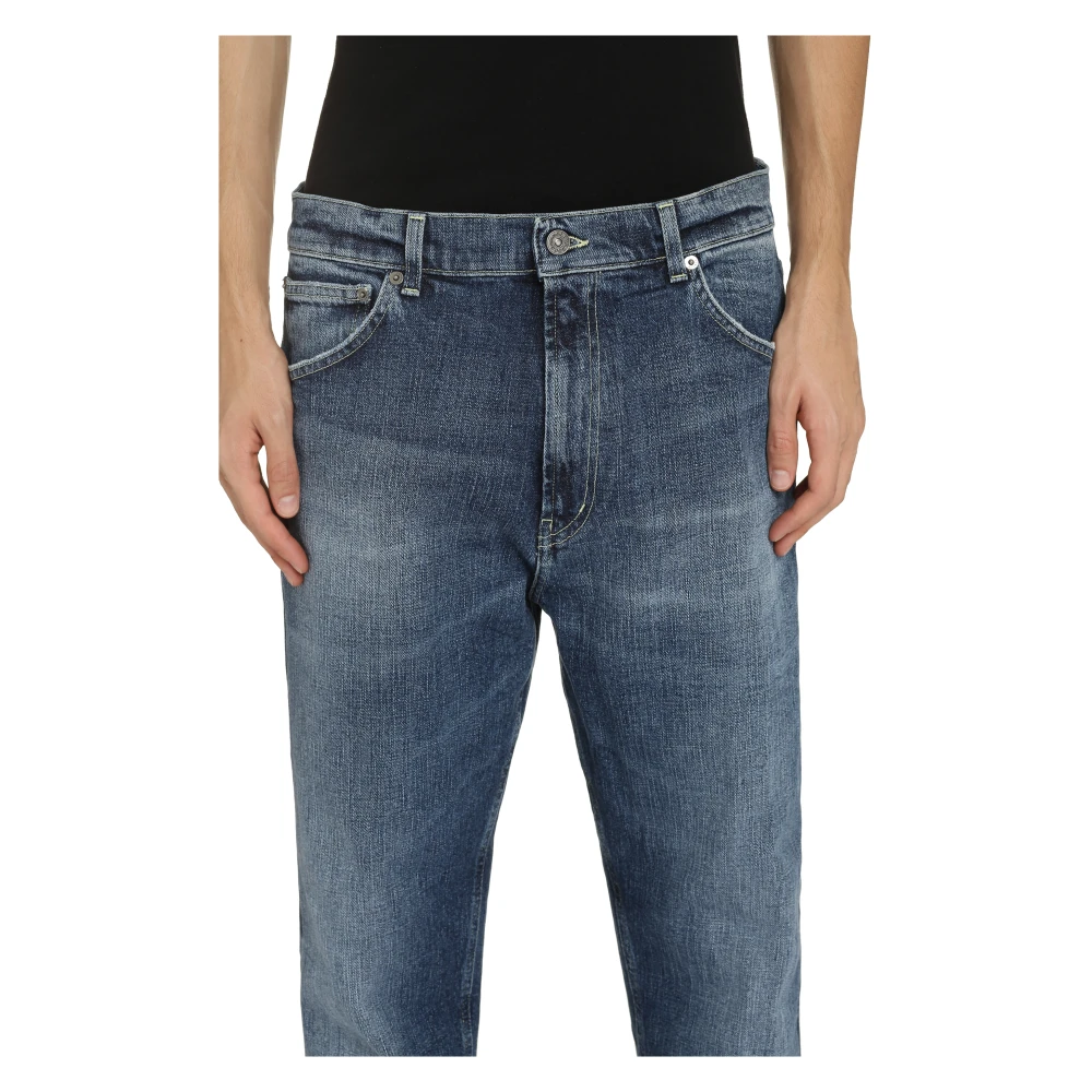 Dondup Slim Fit Metalen Knoop Jeans Blue Heren
