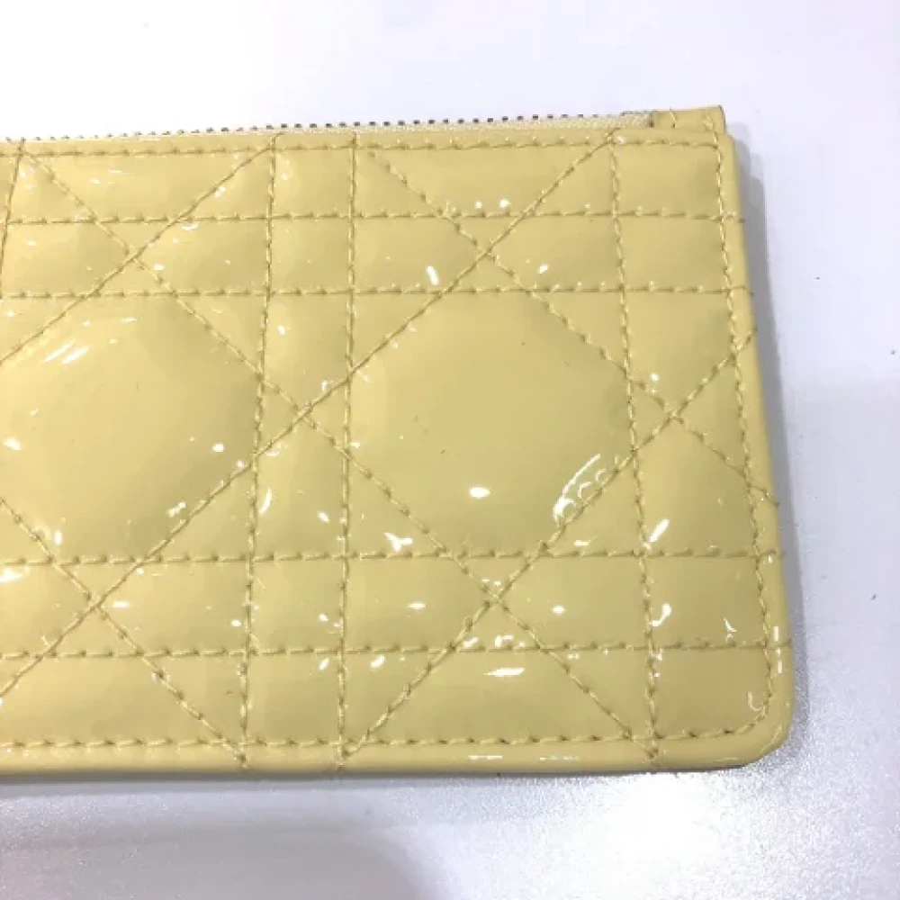 Dior Vintage Pre-owned Leather wallets Beige Dames