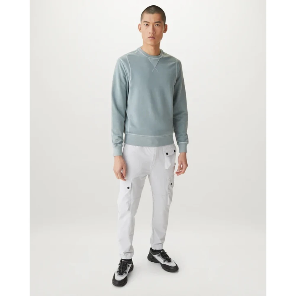 Belstaff Gibe Lichtgewicht Fleece Sweatshirt in Staal Groen Green Heren