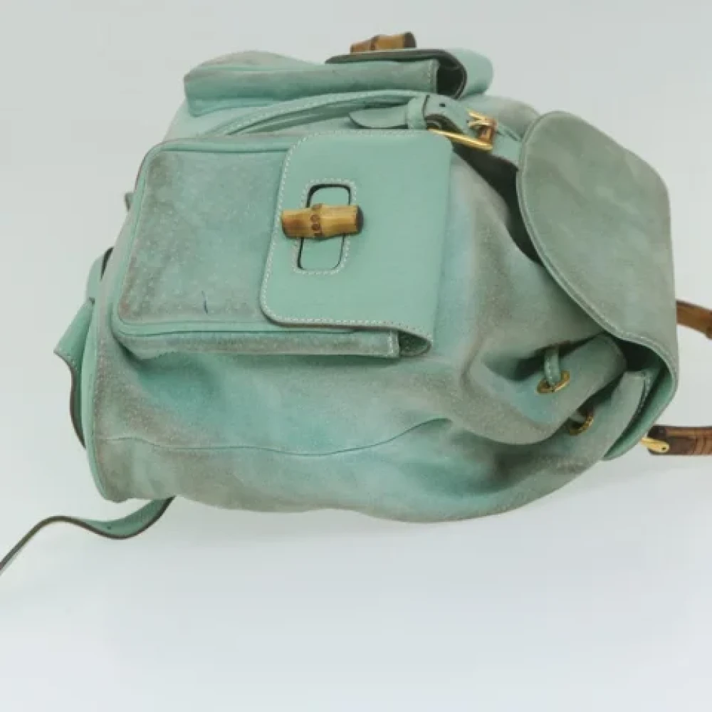 Gucci Vintage Pre-owned Suede backpacks Blue Dames