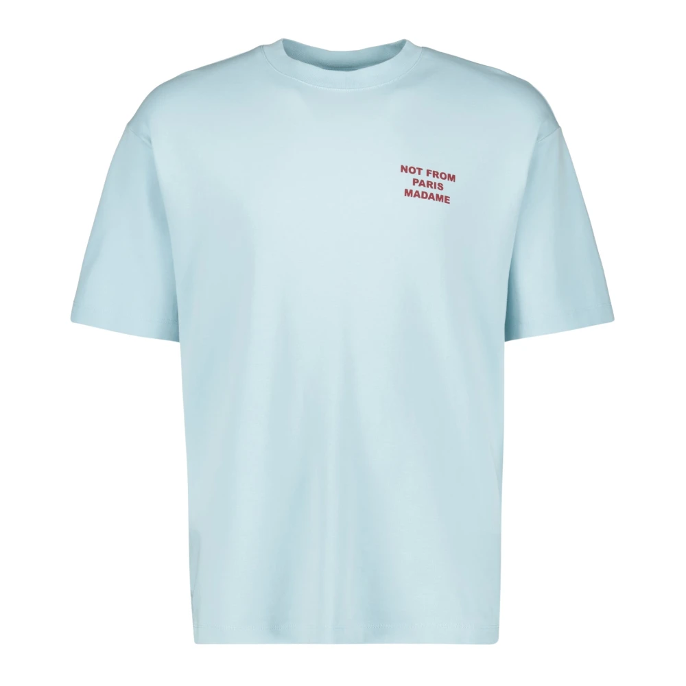 Drole de Monsieur Grappige Slogan Lichtblauw T-shirt Blue Heren