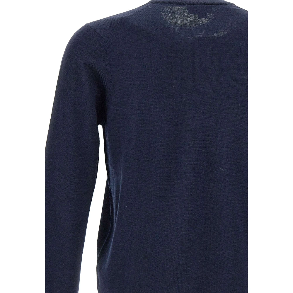Lacoste Heren wolmix ronde hals trui Blue Heren