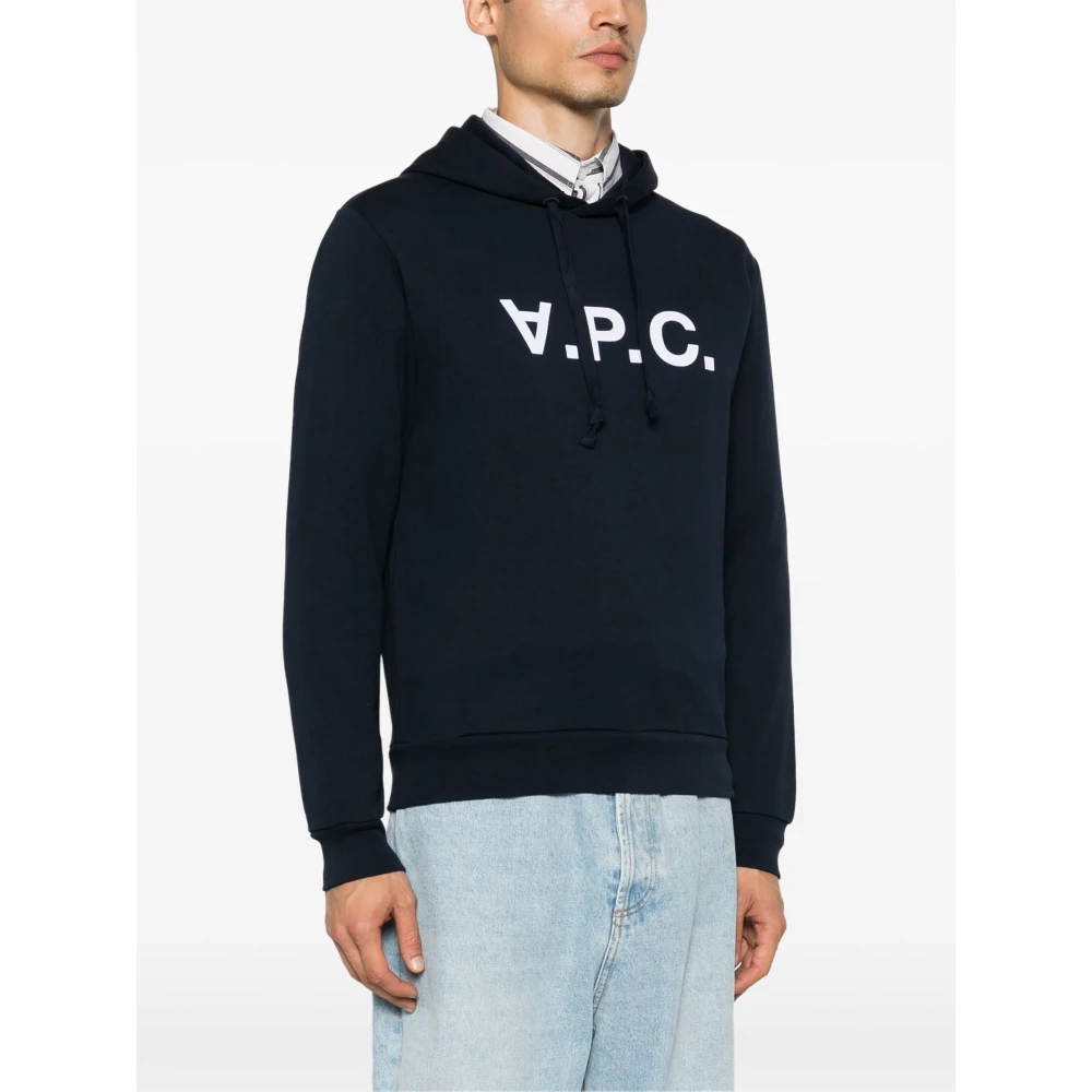 A.p.c. Katoenen hoodie in verschillende kleuren Blue Heren