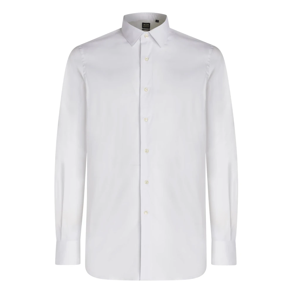 Boggi Milano Slim Fit Stretch-bomulls skjorta White, Herr