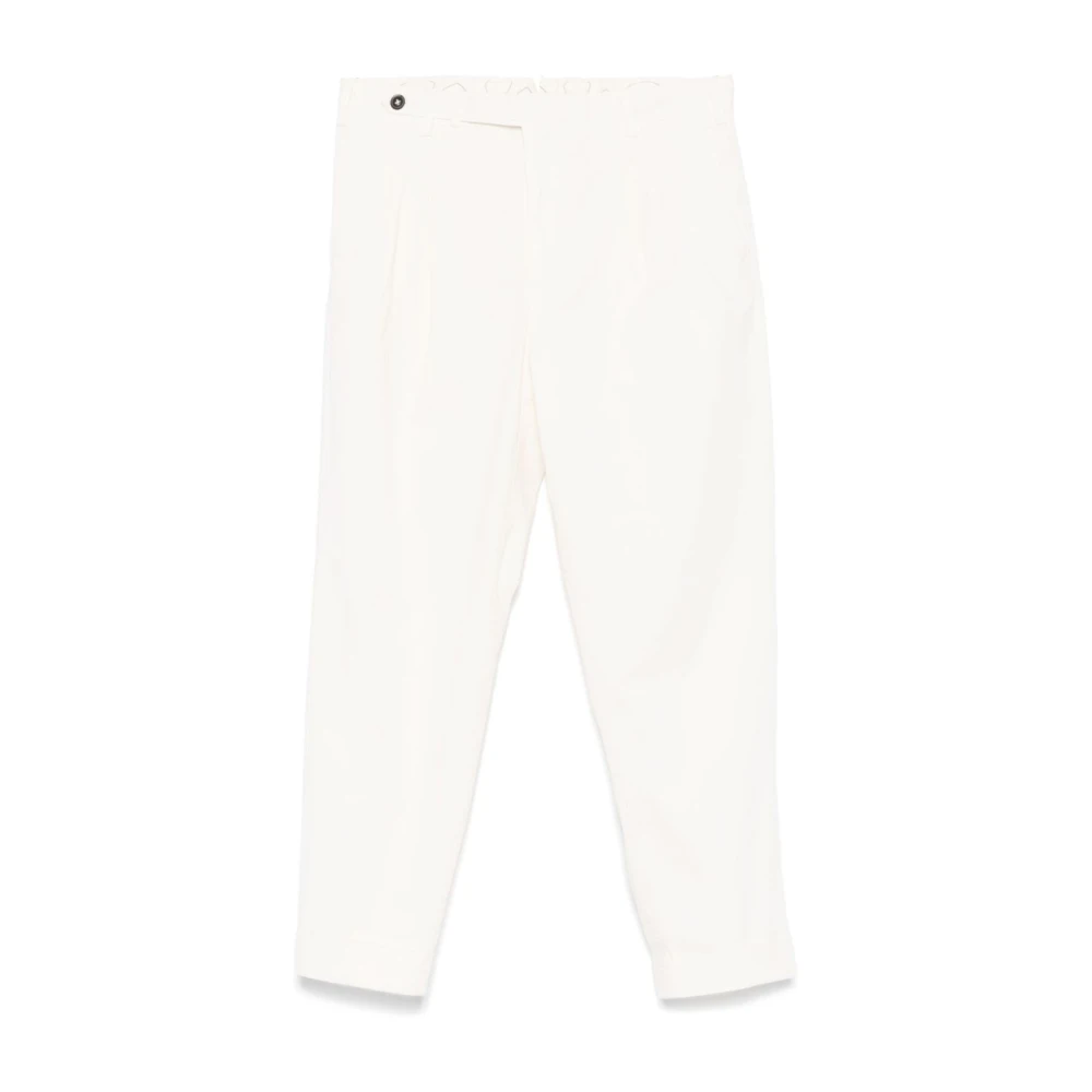 PT Torino Witte Tapered Chino met Flap Zakken White Heren