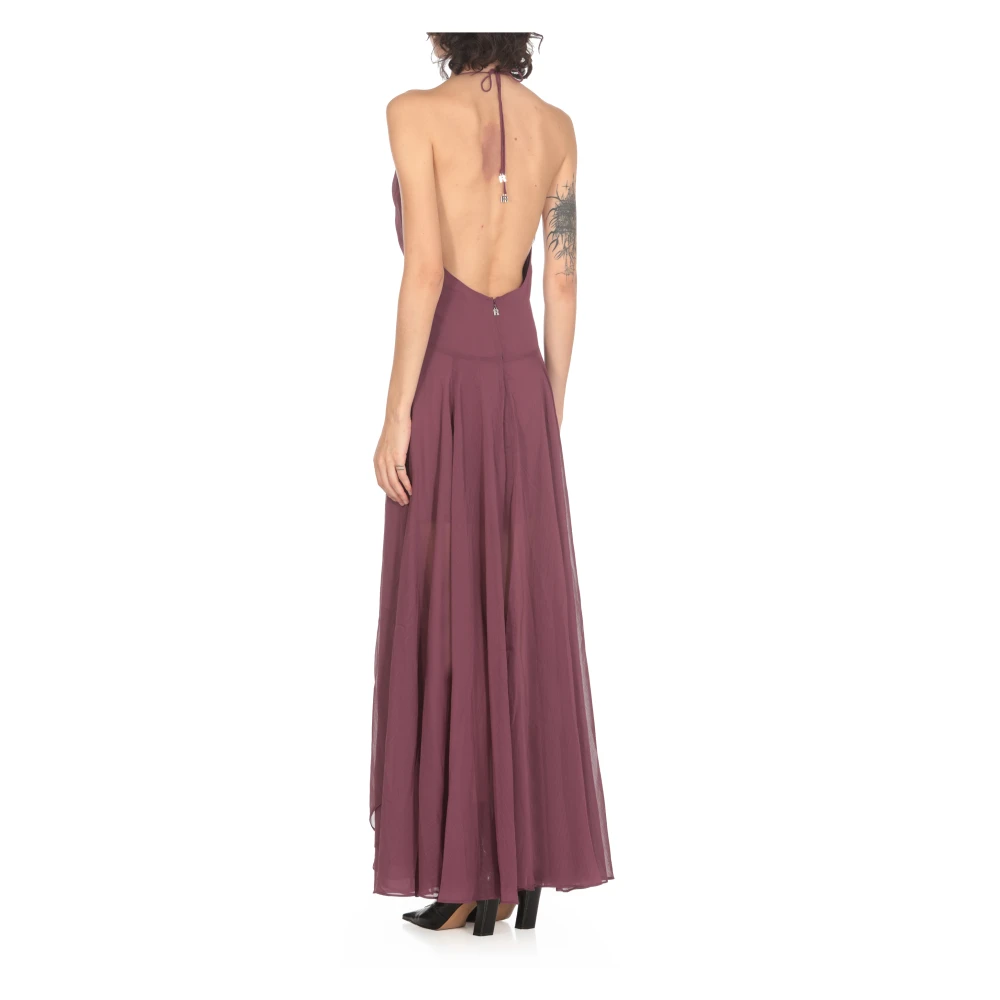 Rotate Birger Christensen Paarse Chiffon V-Hals Jurk Purple Dames
