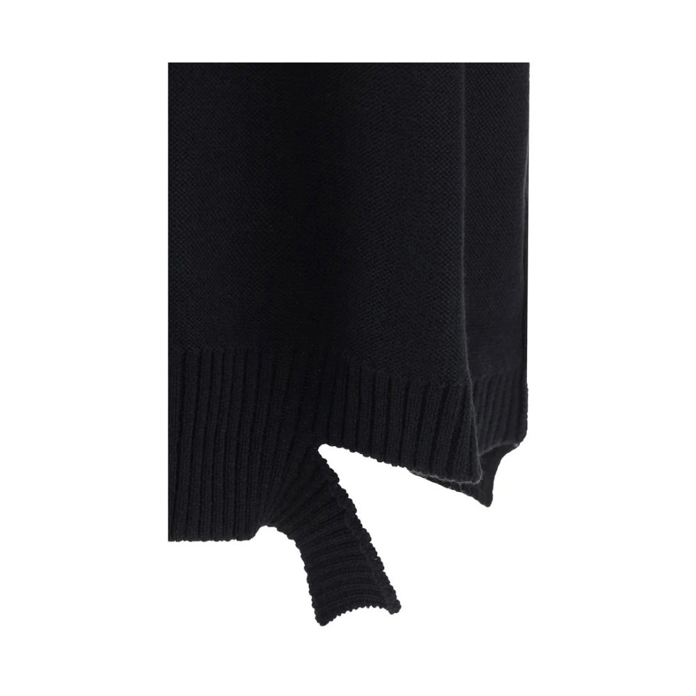 MM6 Maison Margiela Mouwloze Wollen Minijurk met Cut-out Details Black Dames