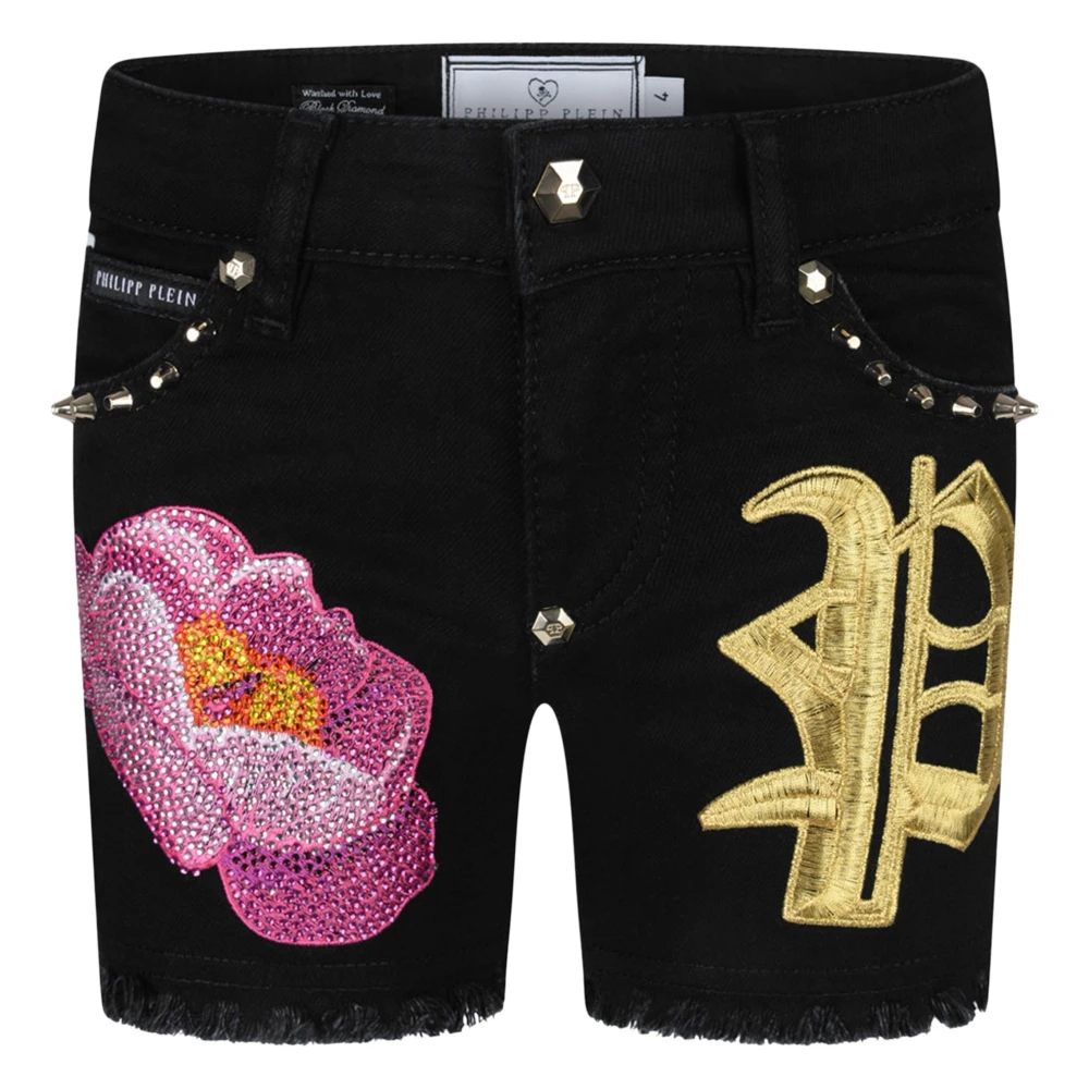 Philipp Plein Women's Black Denim Nicki Shorts