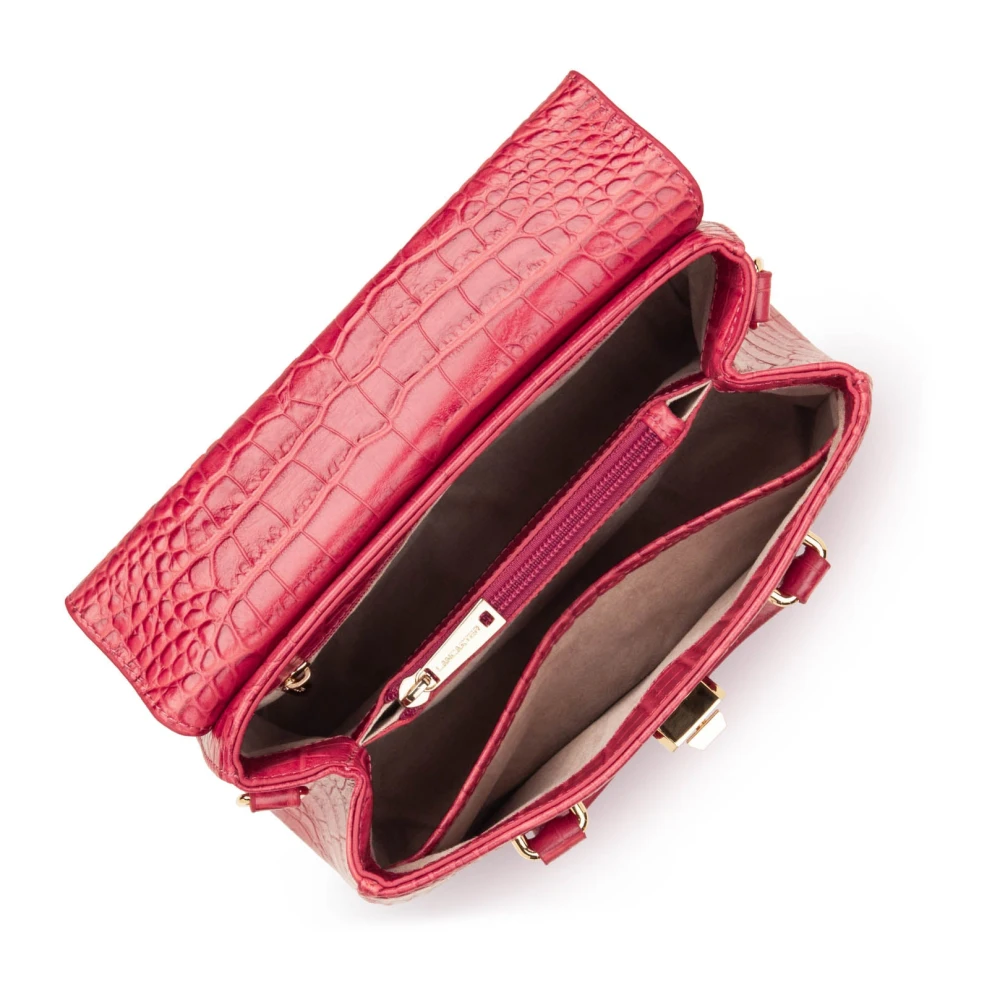 Lancaster Flap Handtas met Metalen Sluiting Pink Dames