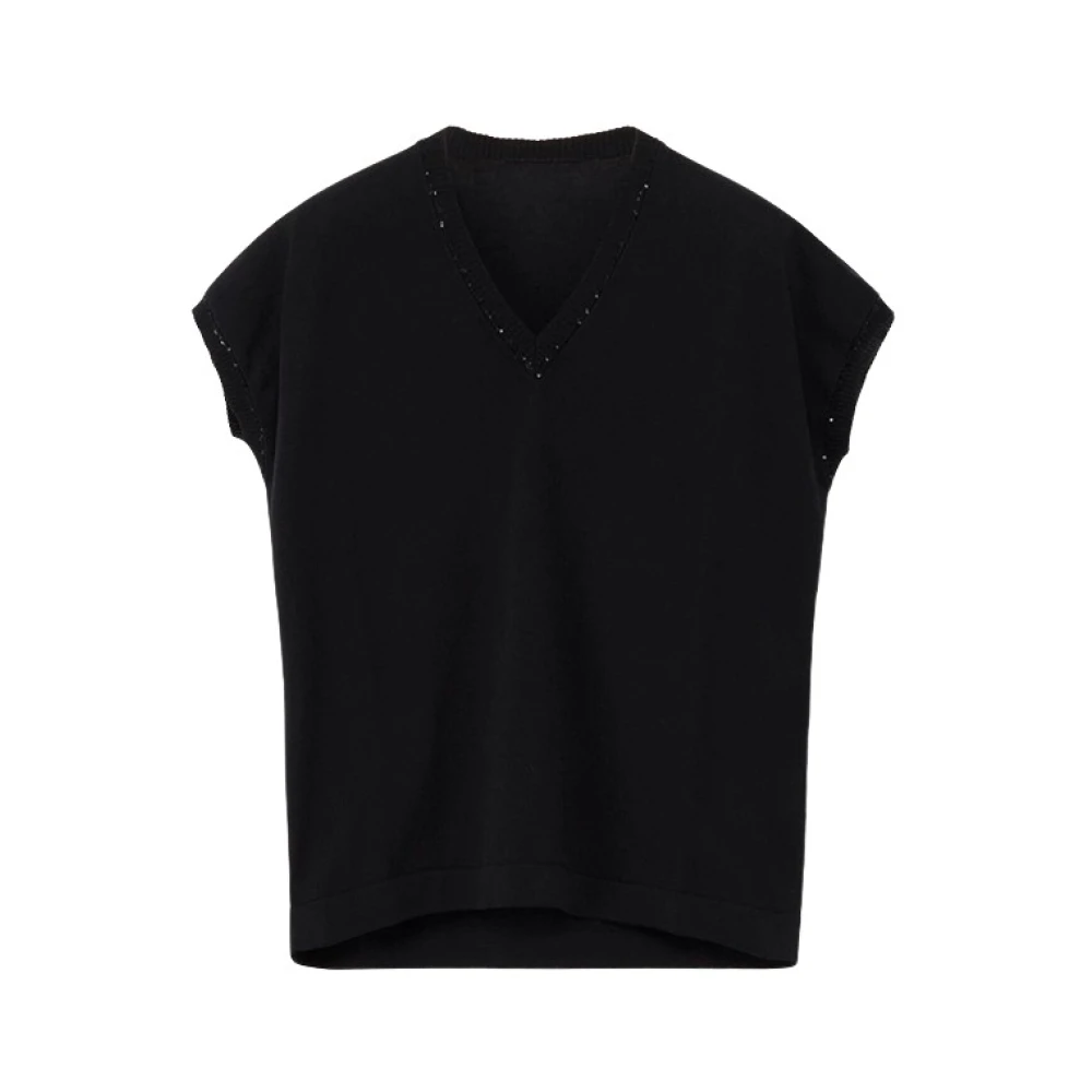 Fabiana Filippi Casual T-shirt met uniek ontwerp Black Dames