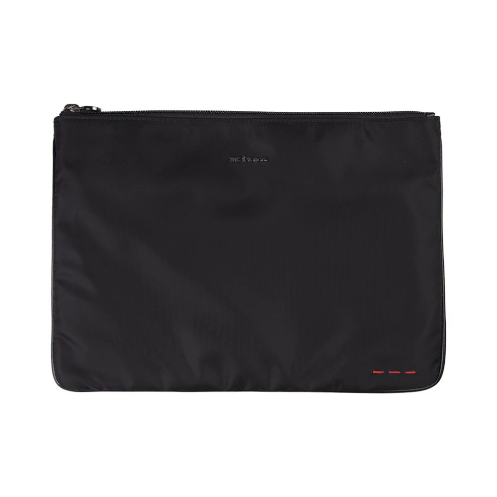 Kiton Zwarte Nylon Stijlvolle Jas Black Heren