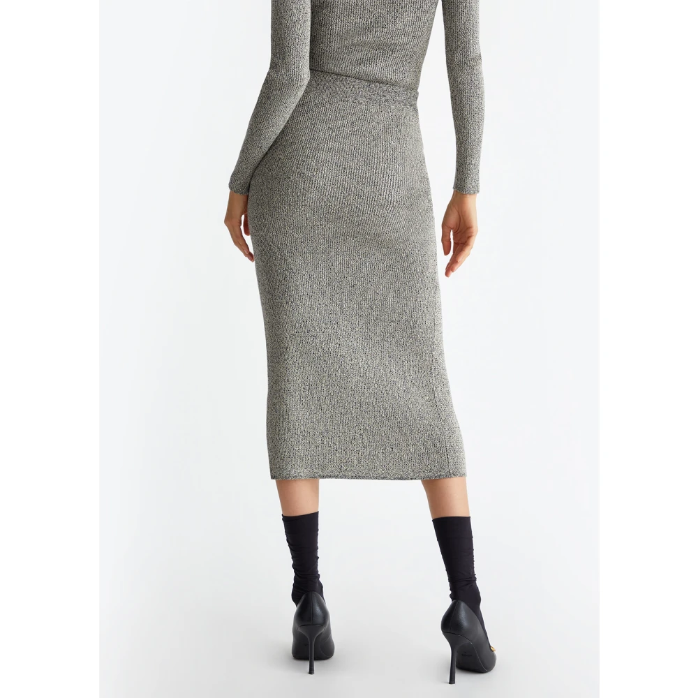 Liu Jo Glinsterende Gebreide Rok Gray Dames