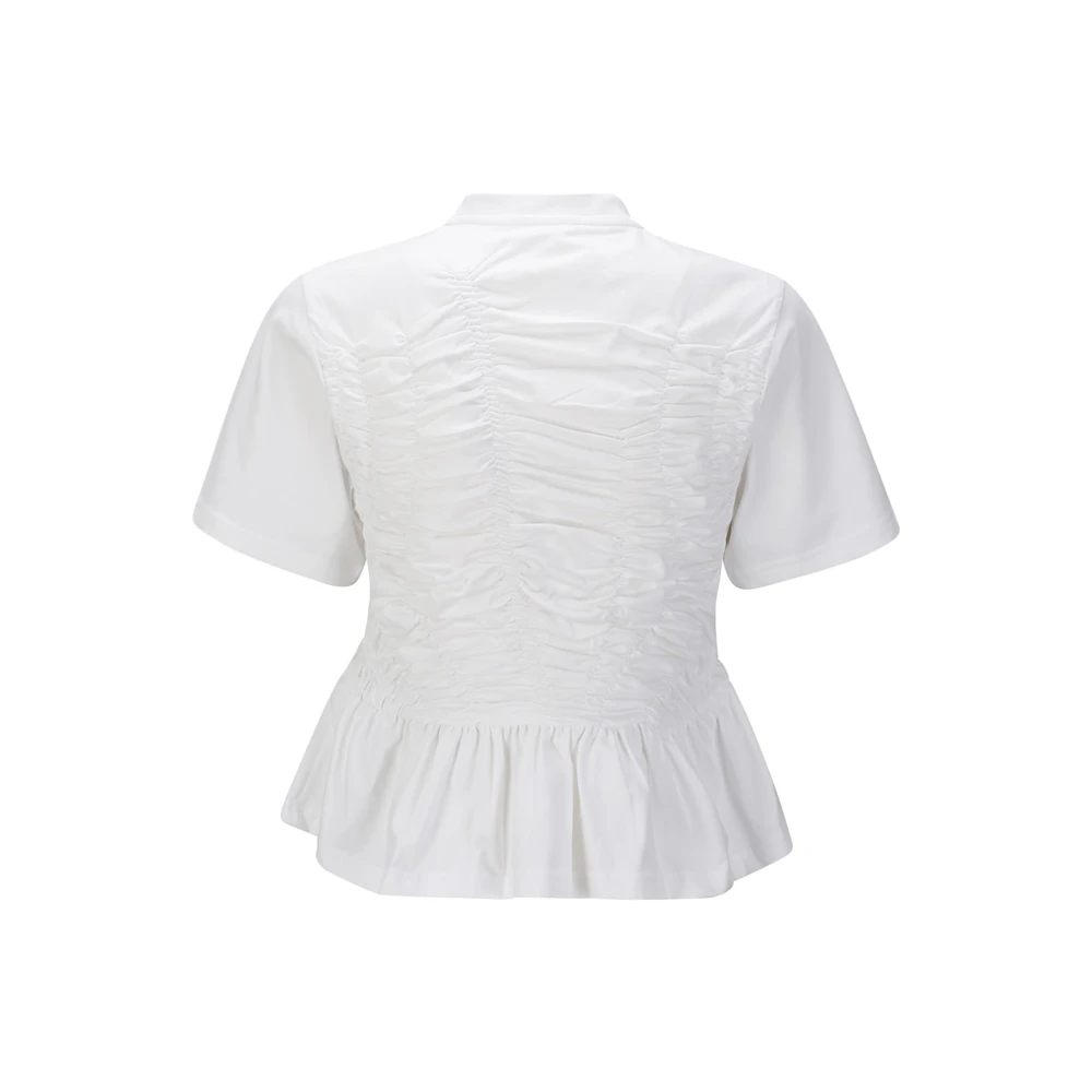 Cecilie Bahnsen Katoenen T-shirt met krullen White Dames