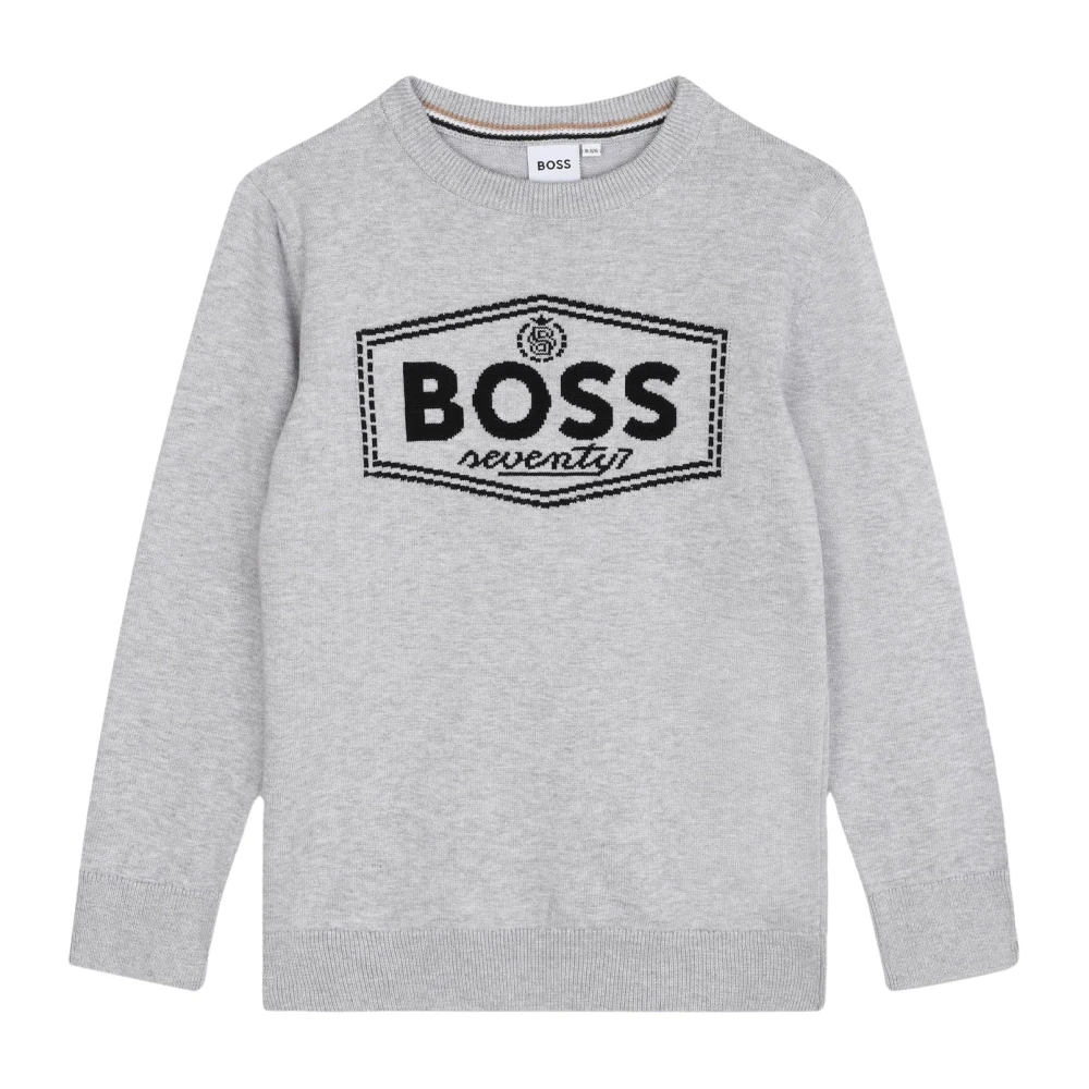 Hugo Boss Grå Crewneck Tröja för Barn Gray, Pojke