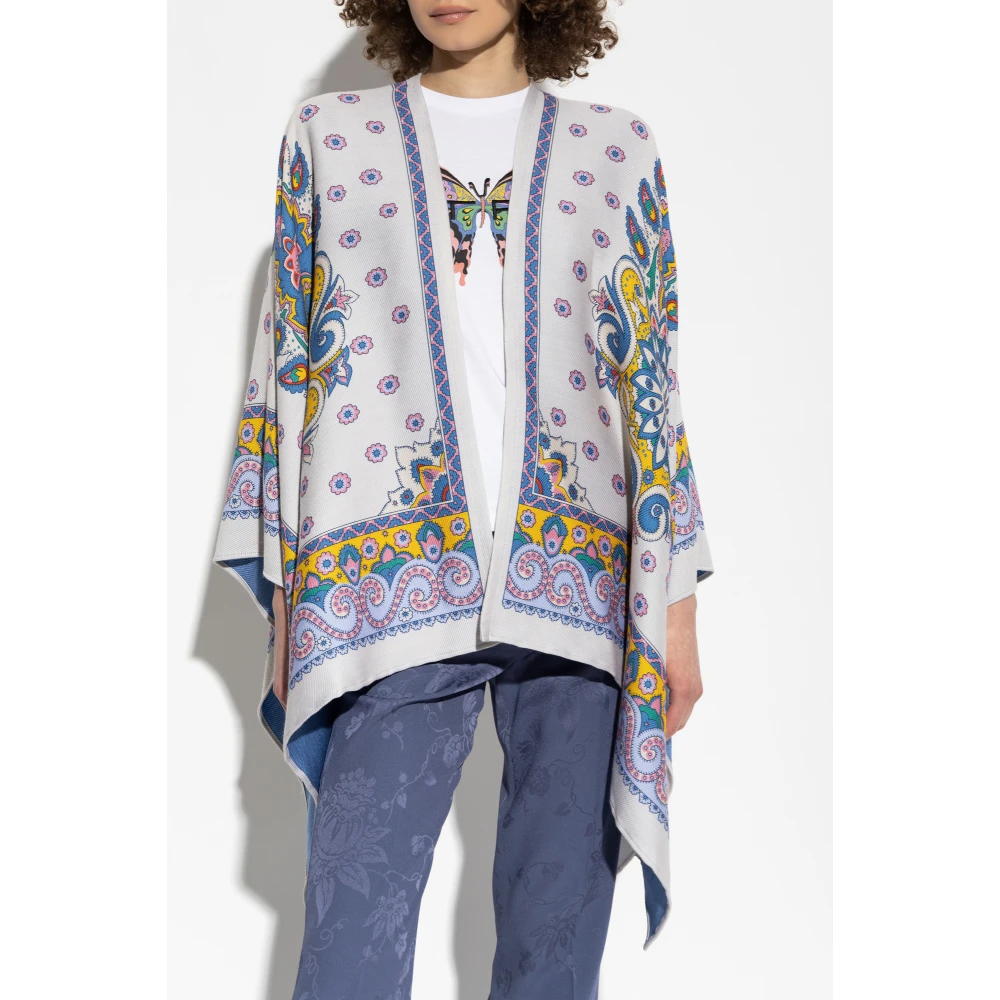 ETRO Wollen Poncho Multicolor Dames