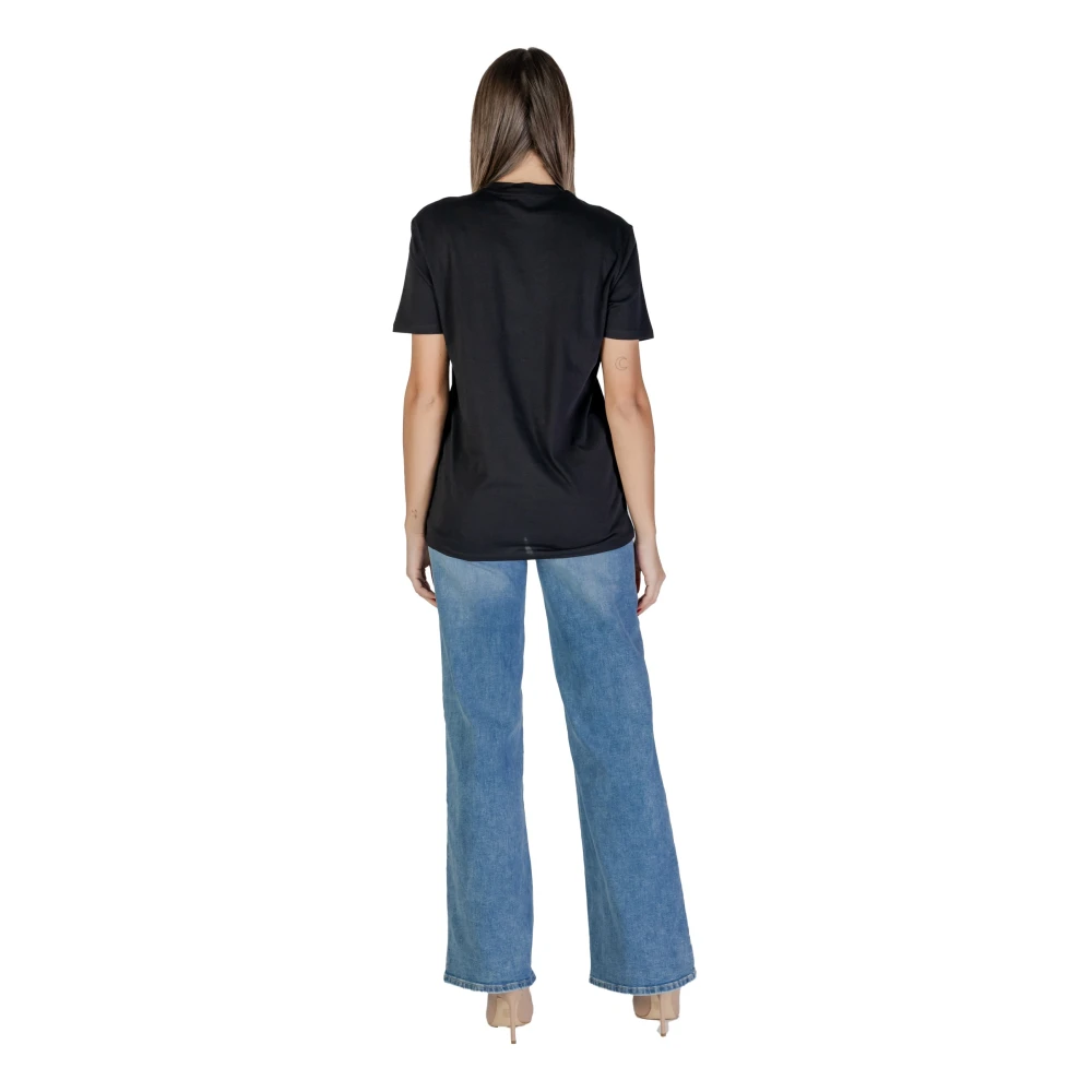 Guess Korte mouw katoenen T-shirt collectie Black Dames