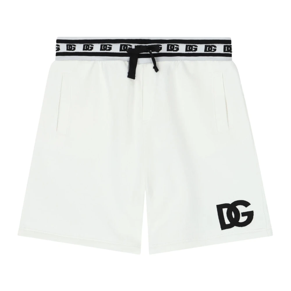 Dolce & Gabbana Vita barn bermuda shorts med logobrodyr White, Pojke