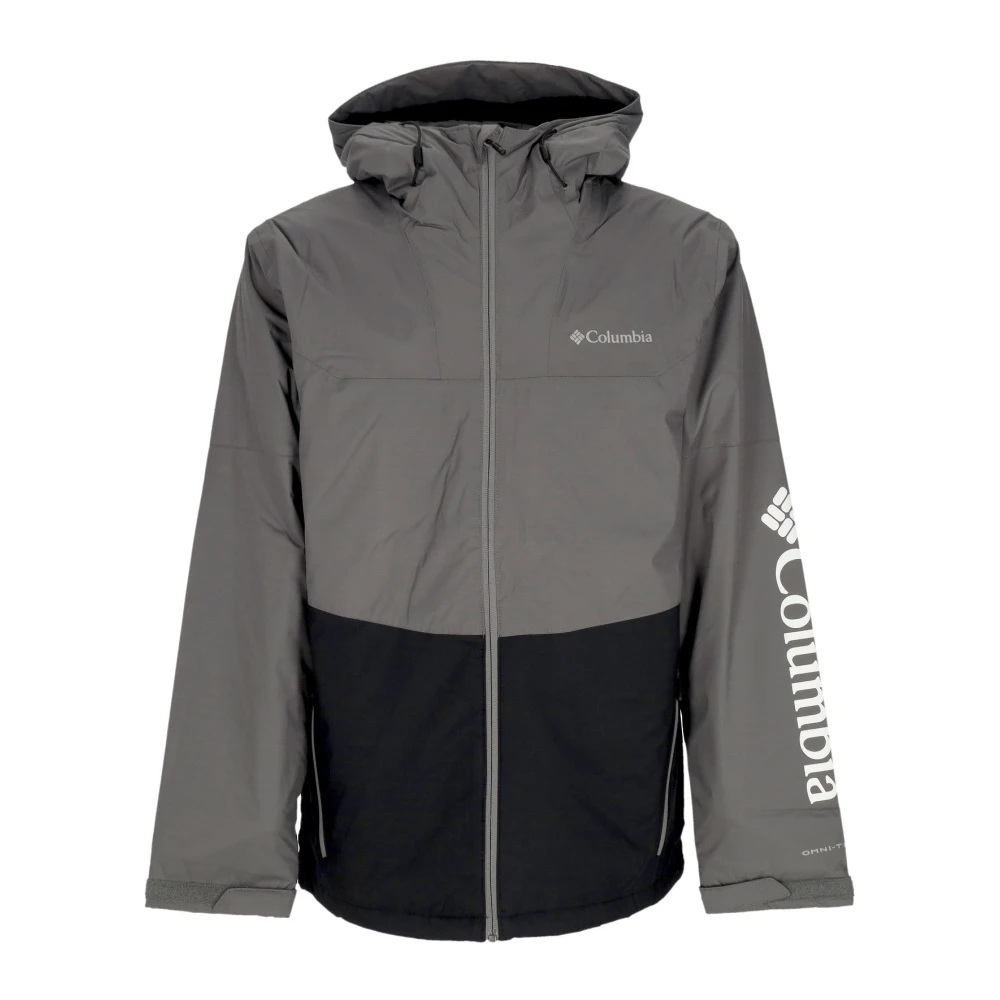 Columbia Grå Isolerad Vattentät Dunjacka Med Hög Krage