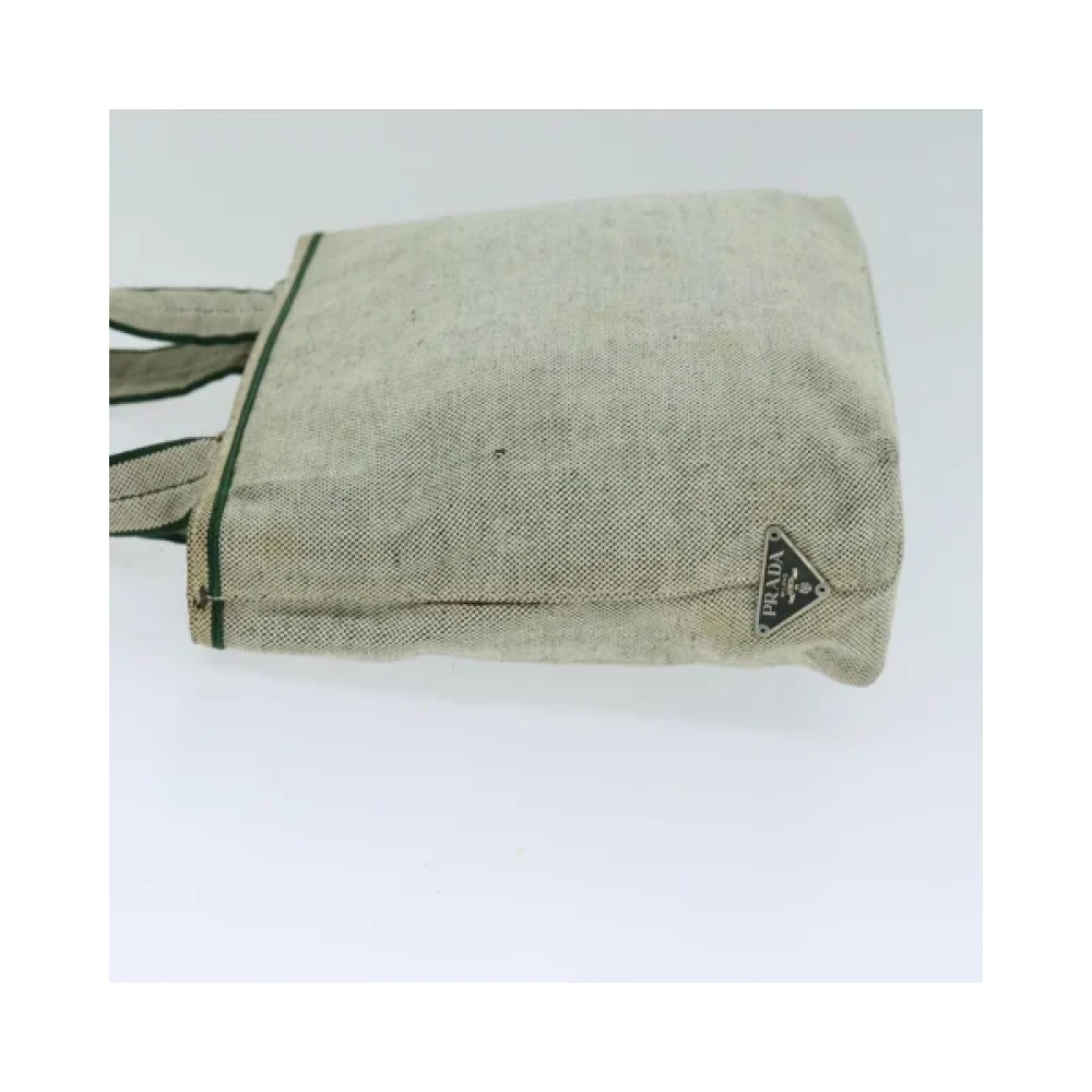 Prada Vintage Pre-owned Canvas prada-bags Beige Dames