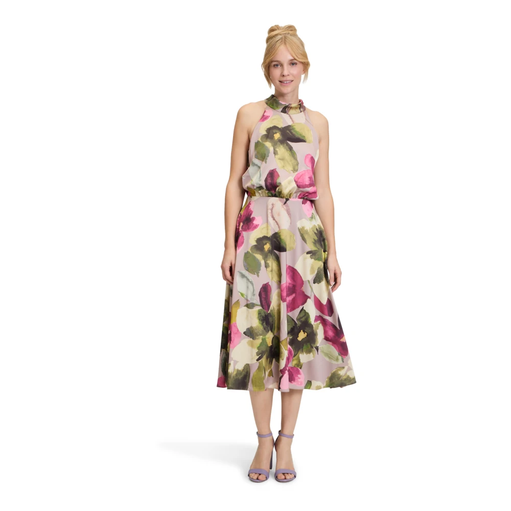 Vera Mont Elegante Cocktailjurk met Opstaande Kraag Multicolor Dames