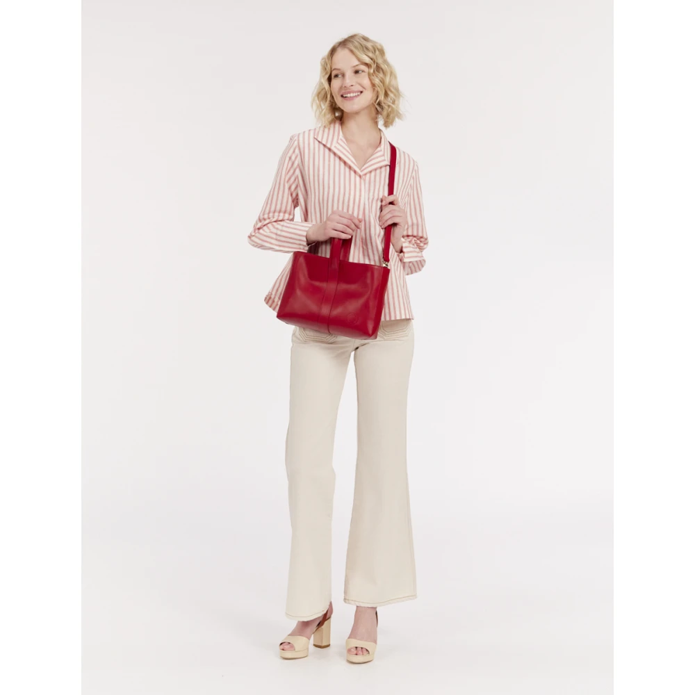 Ines De La Fressange Paris Léonore S rode leren tas Red Dames