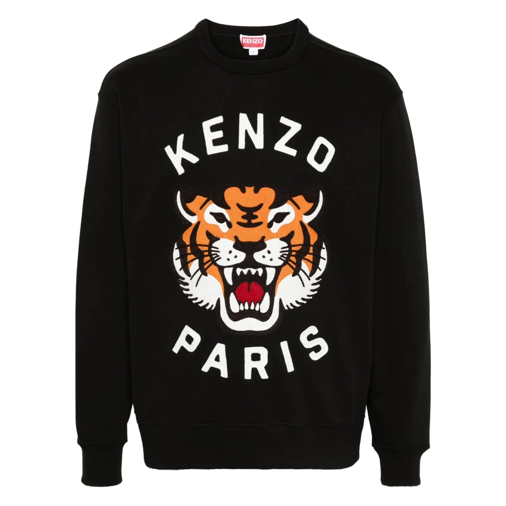 Kenzo Herr Svart Sweatshirts & Hoodies S, Bomull, Lucky Tiger Oversize Sweat