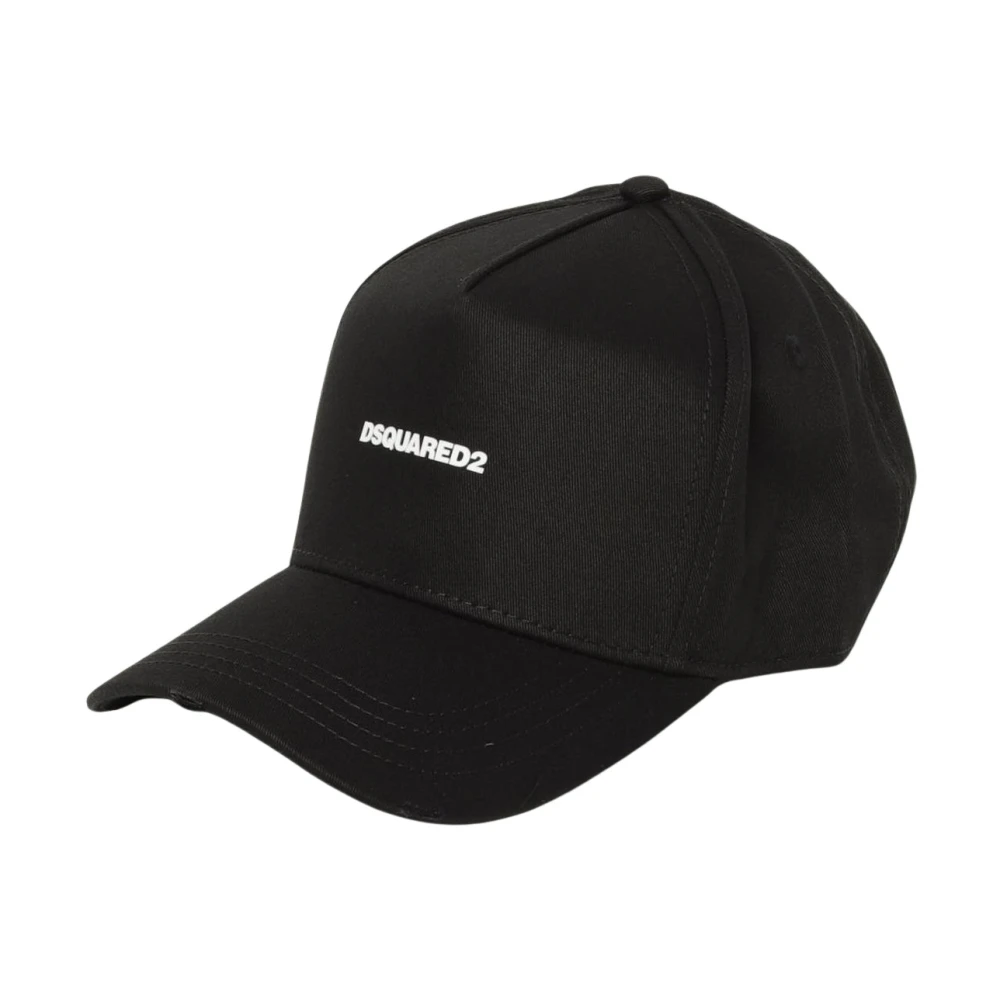 Dsquared2 Men's Black Accessories, One Size, Embroidered Logo Baseball Cap