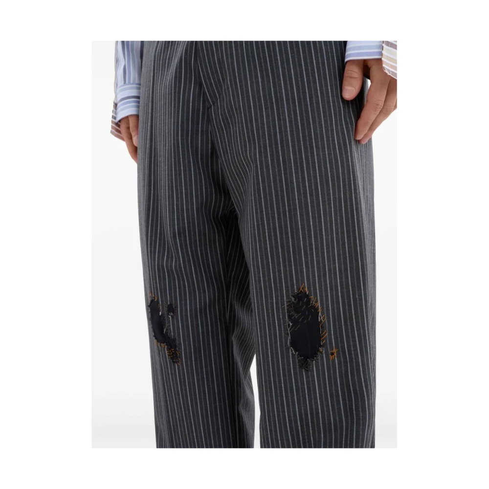 Marni Verticale Streep Hoge Taille Broek Black Heren