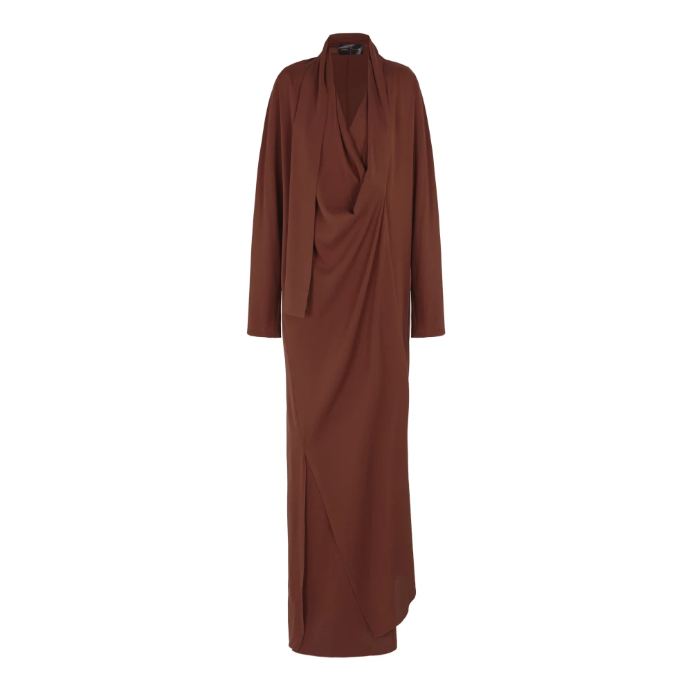 Cortana Zijden Kimono Stijl Lange Jurk Bordeaux Red Dames