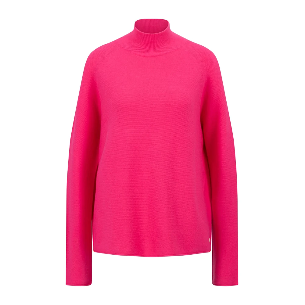 FYNCH-HATTON Fijne Katoenen Rolhals Trui Pink Dames