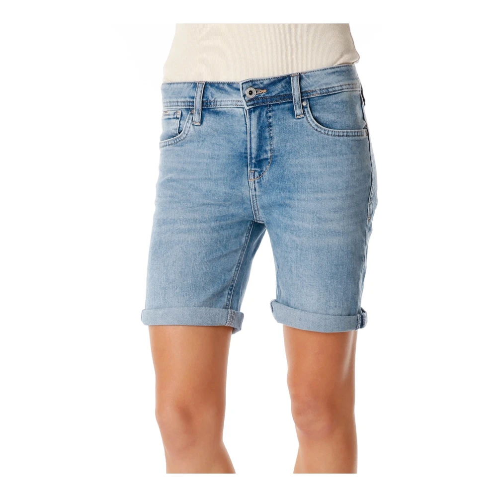Pepe Jeans Stretch Denim Shorts Mid Taille Blue Dames