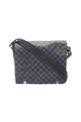 Pre-owned District MM NM Damier Graphite Axelremsväska