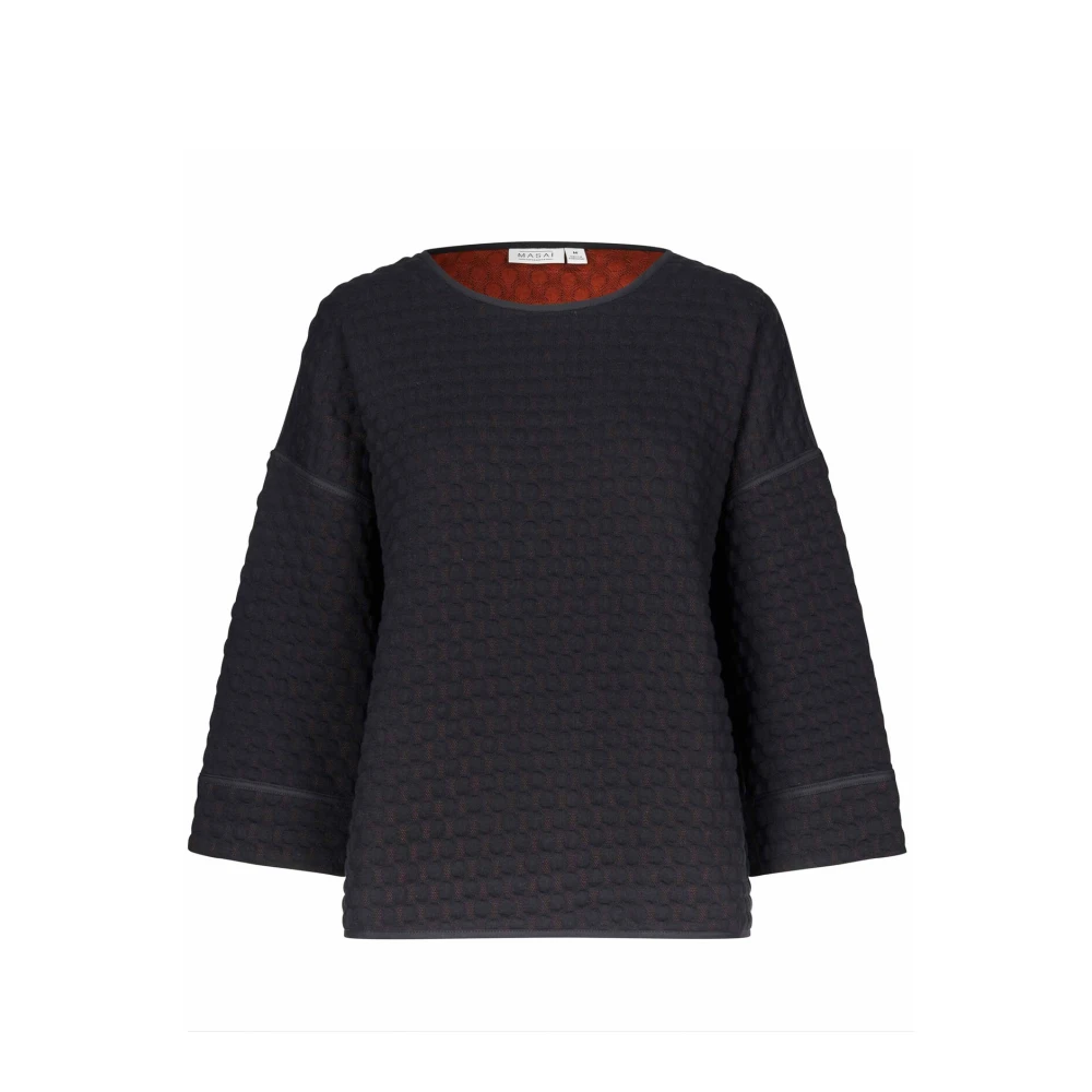 Masai Gestreepte Zwarte Top & T-Shirt Black Dames