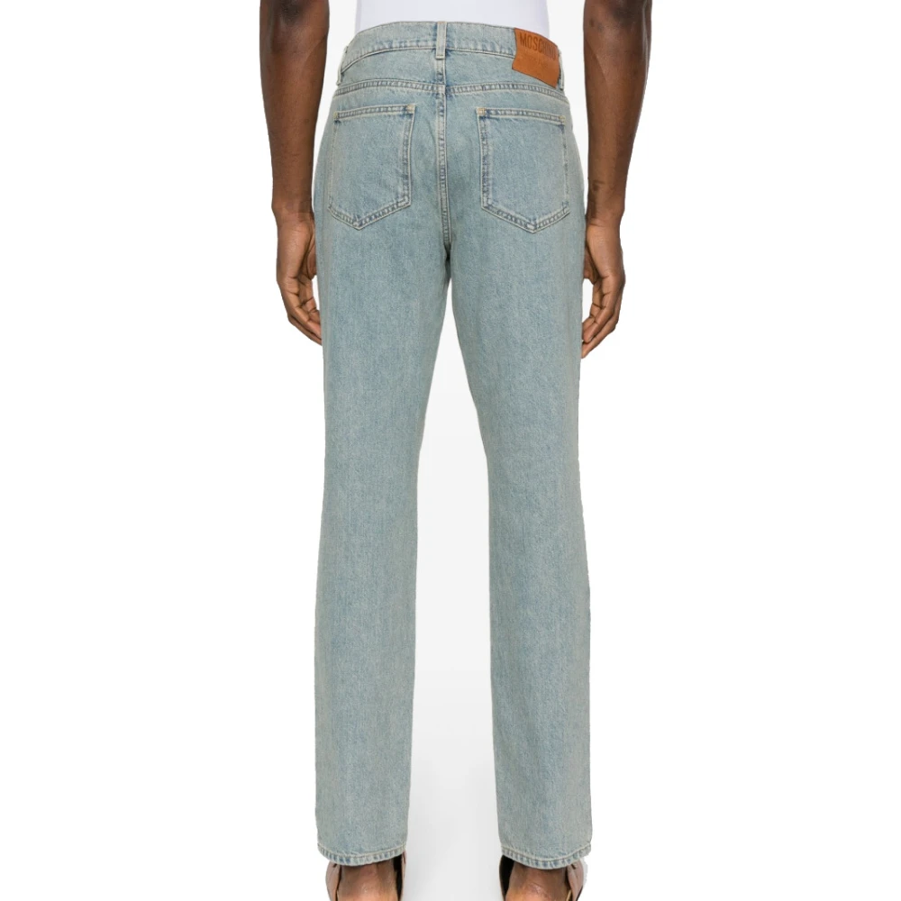 Moschino Lichtblauwe Straight Leg Denim Jeans Blue Heren