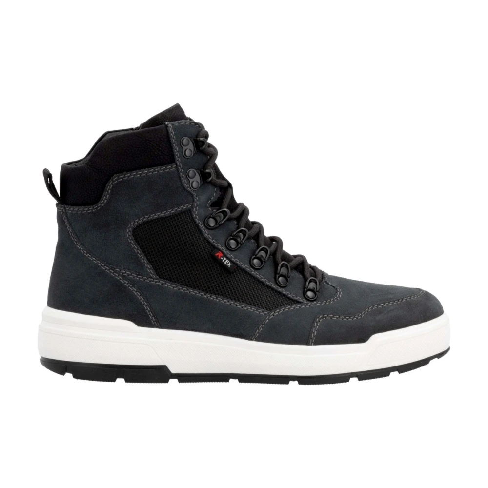 Rieker Gray Lace-Up Boots, Male, 9 Uk, Casual Grey Closed Ankle Boots