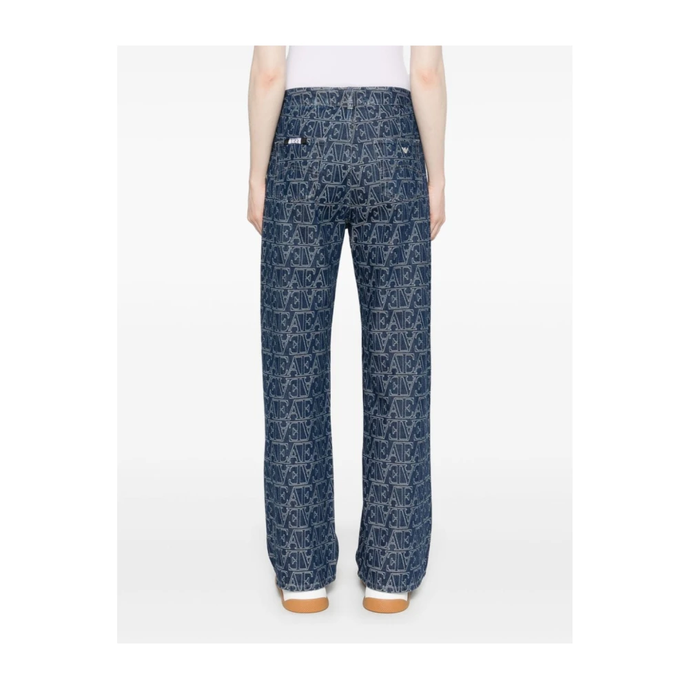 Emporio Armani Blauwe Denim Wide Leg Jeans Blue Dames
